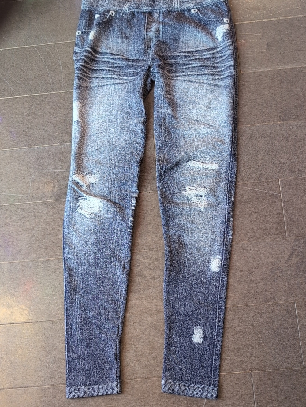 Women’s Distressed Skinny Leggings- They Look Like REAL Jeansl